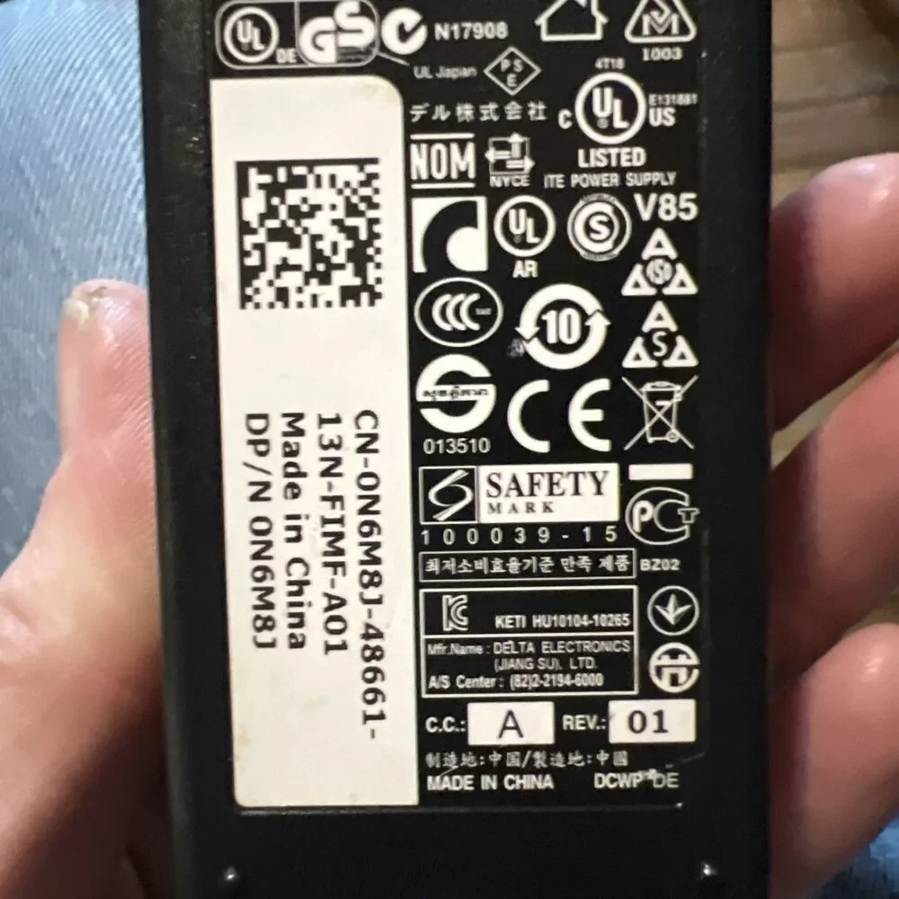 Dell OEM Genuine DA65NM111-00 Original AC Adapter Charger 65W, 19.5V, 3.34A